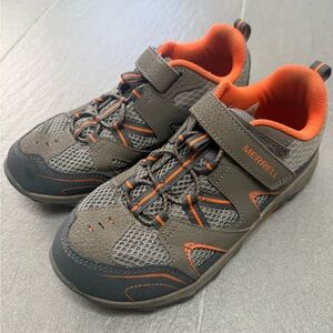 Merrell Kids Gunsmoke Gray Sneakers with Orange Trim
